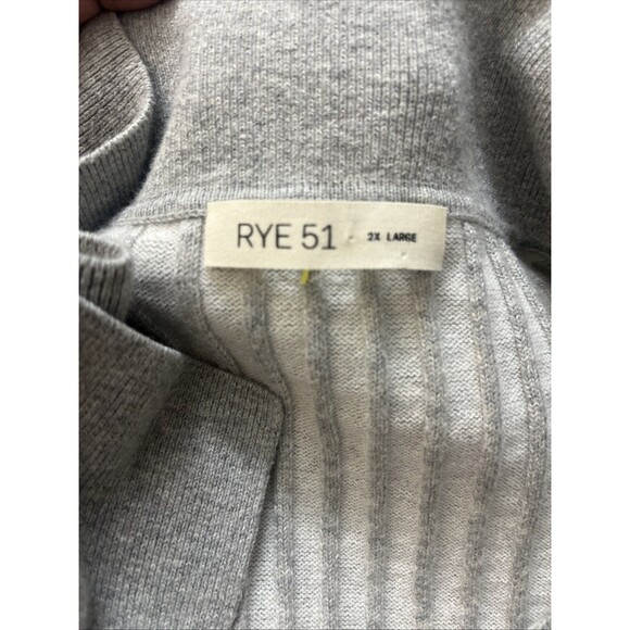 RYE 51 Men’s THE TRISTAN Cashmere Blend Cable Knit SS Polo Shirt Grey Size 2XL - Picture 11 of 12
